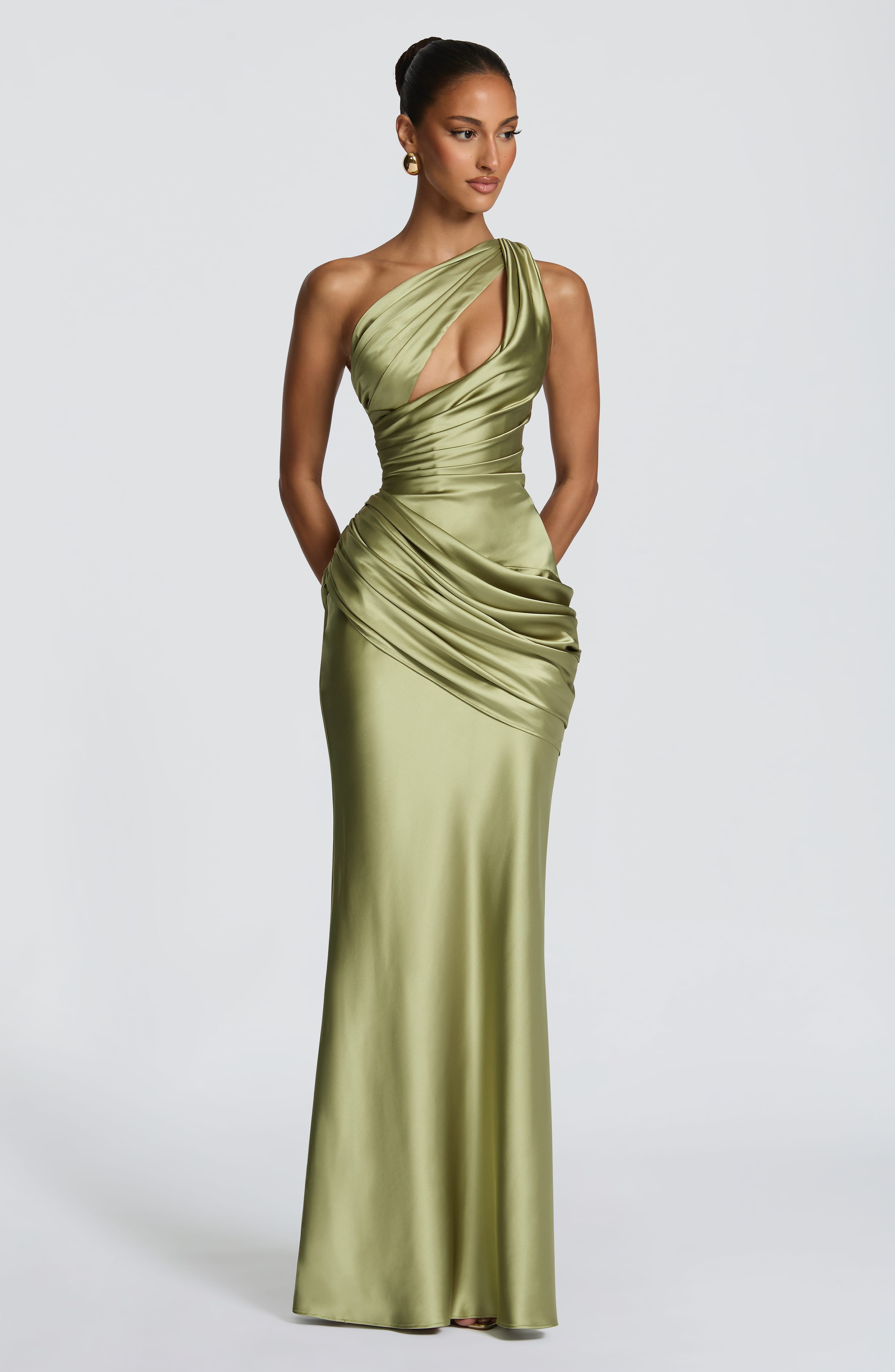 Flourenne Elmira Maxi Dress in Light Olive