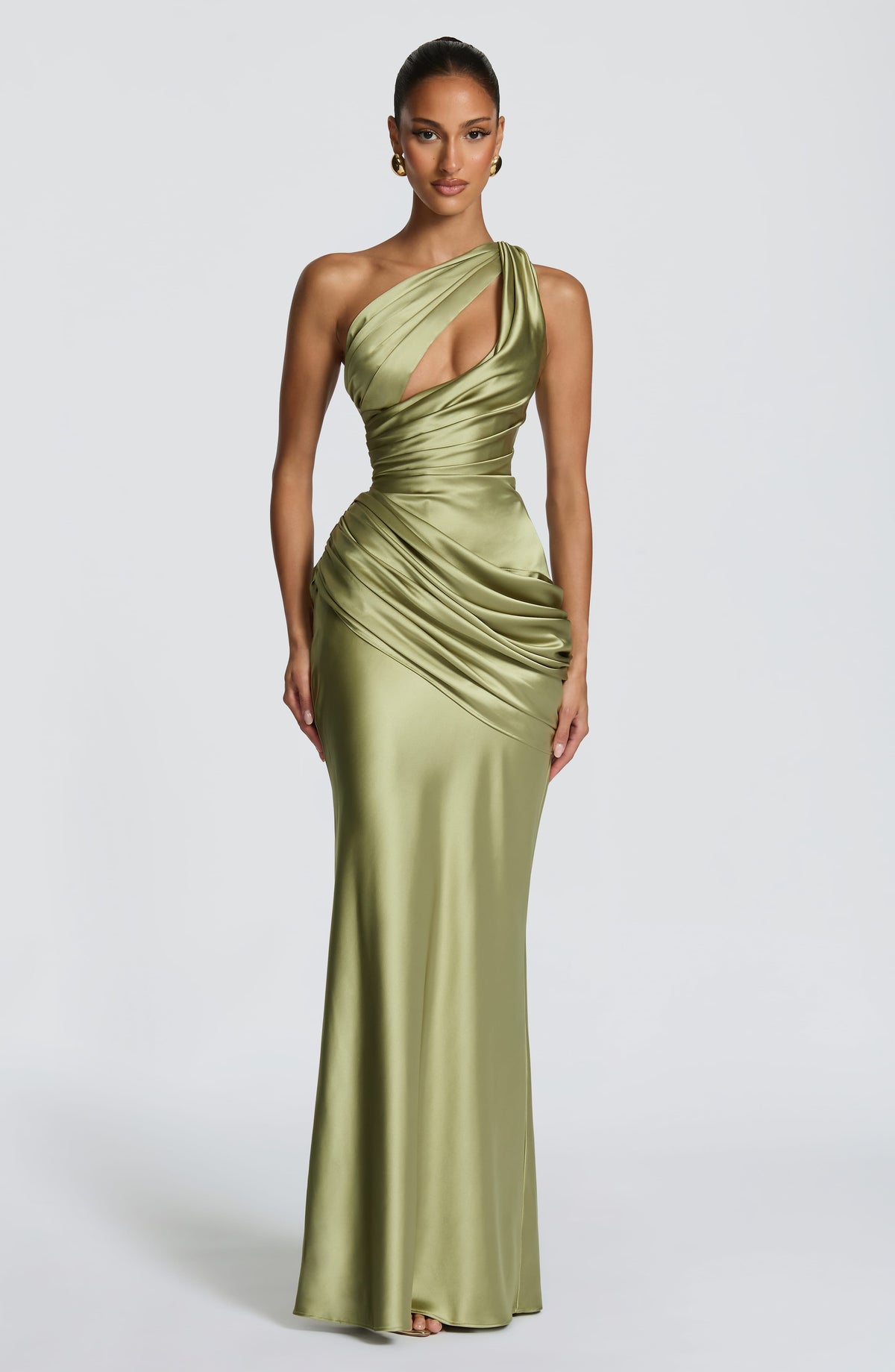 Flourenne Elmira Maxi Dress in Light Olive