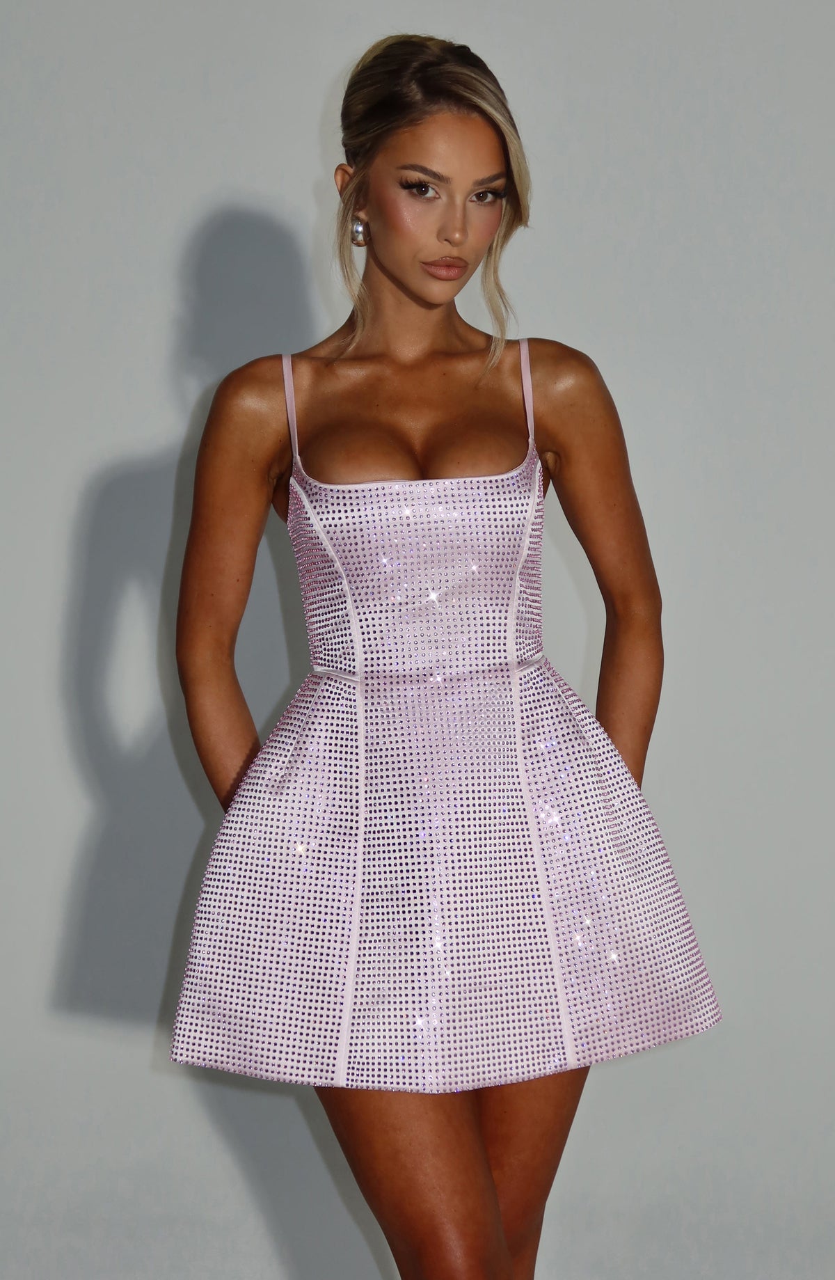 Flourenne Emmeline Mini Dress in Blush