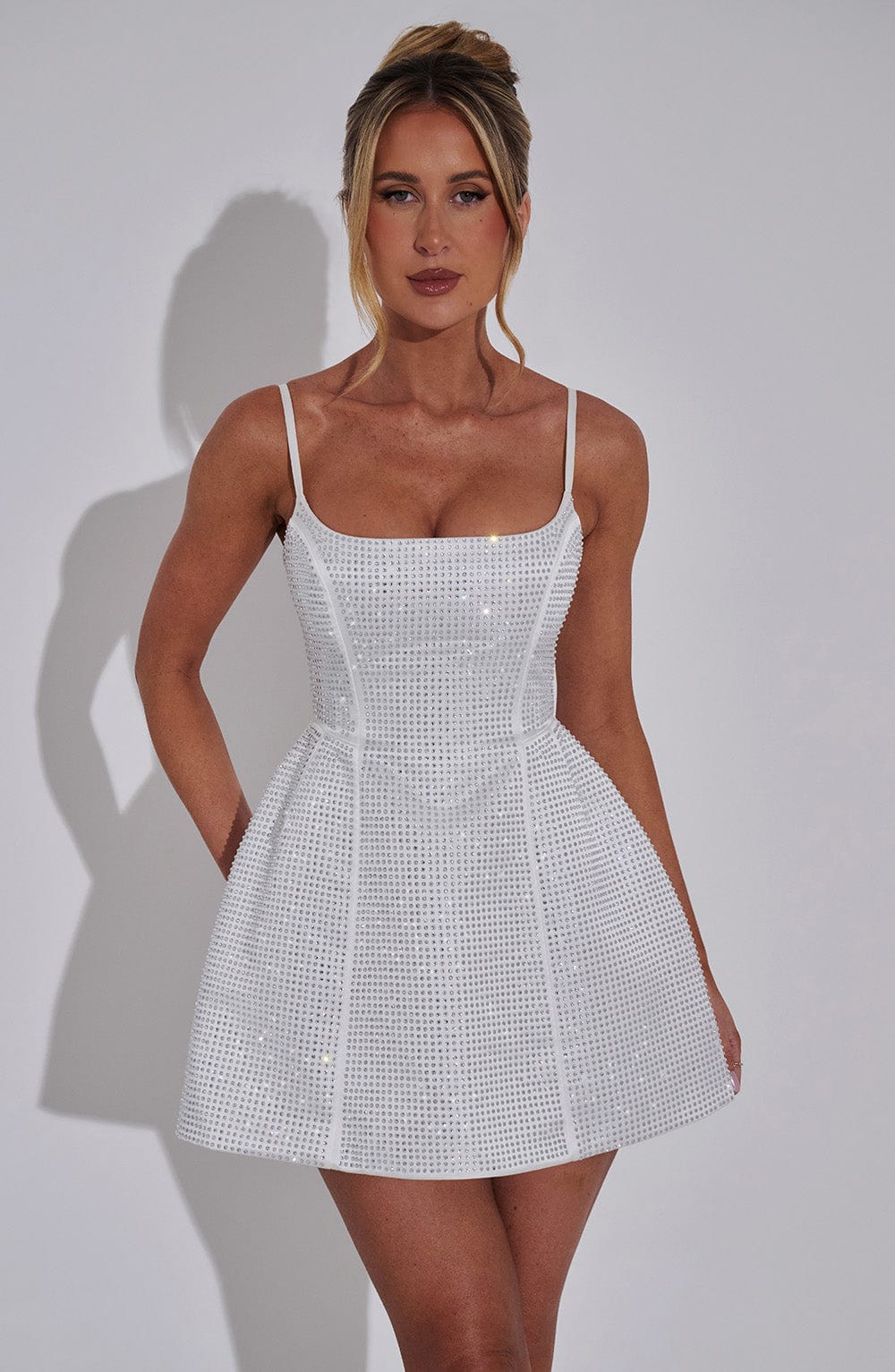 Flourenne Emmeline Mini Dress in Ivory