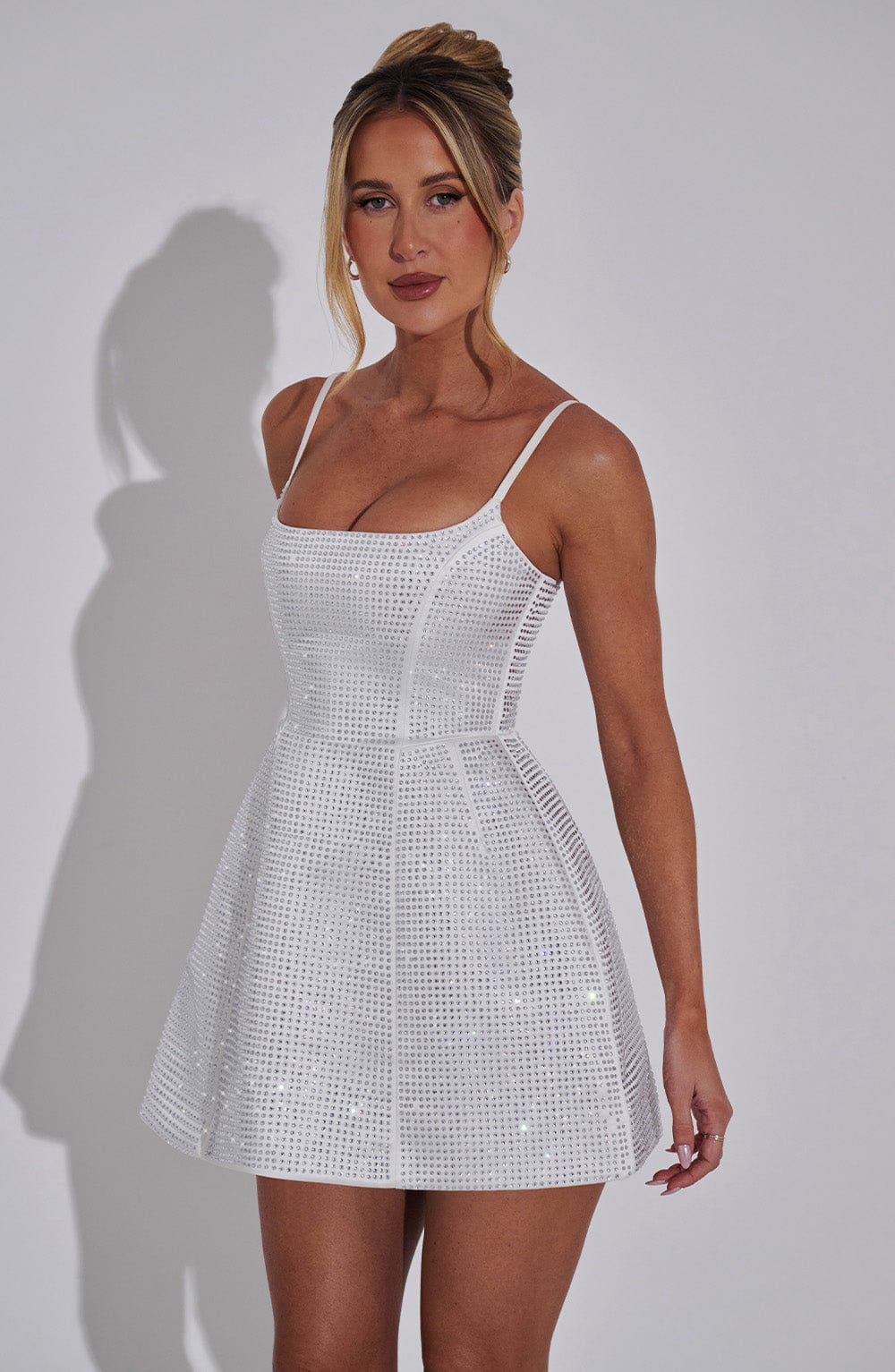 Flourenne Emmeline Mini Dress in Ivory