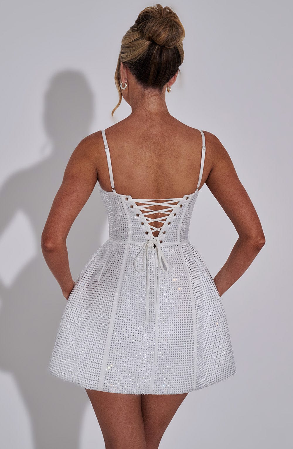 Flourenne Emmeline Mini Dress in Ivory