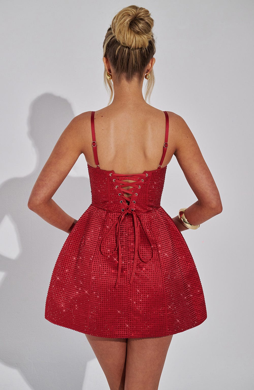 Flourenne Emmeline Mini Dress in Red