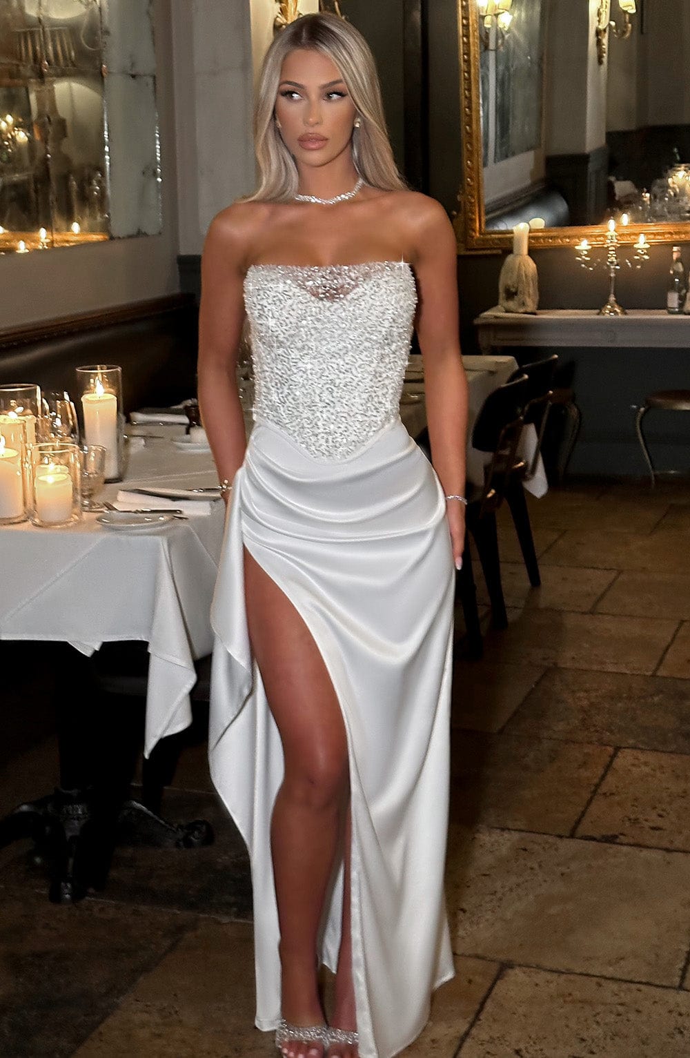 Flourenne Emriella Maxi Dress in Ivory