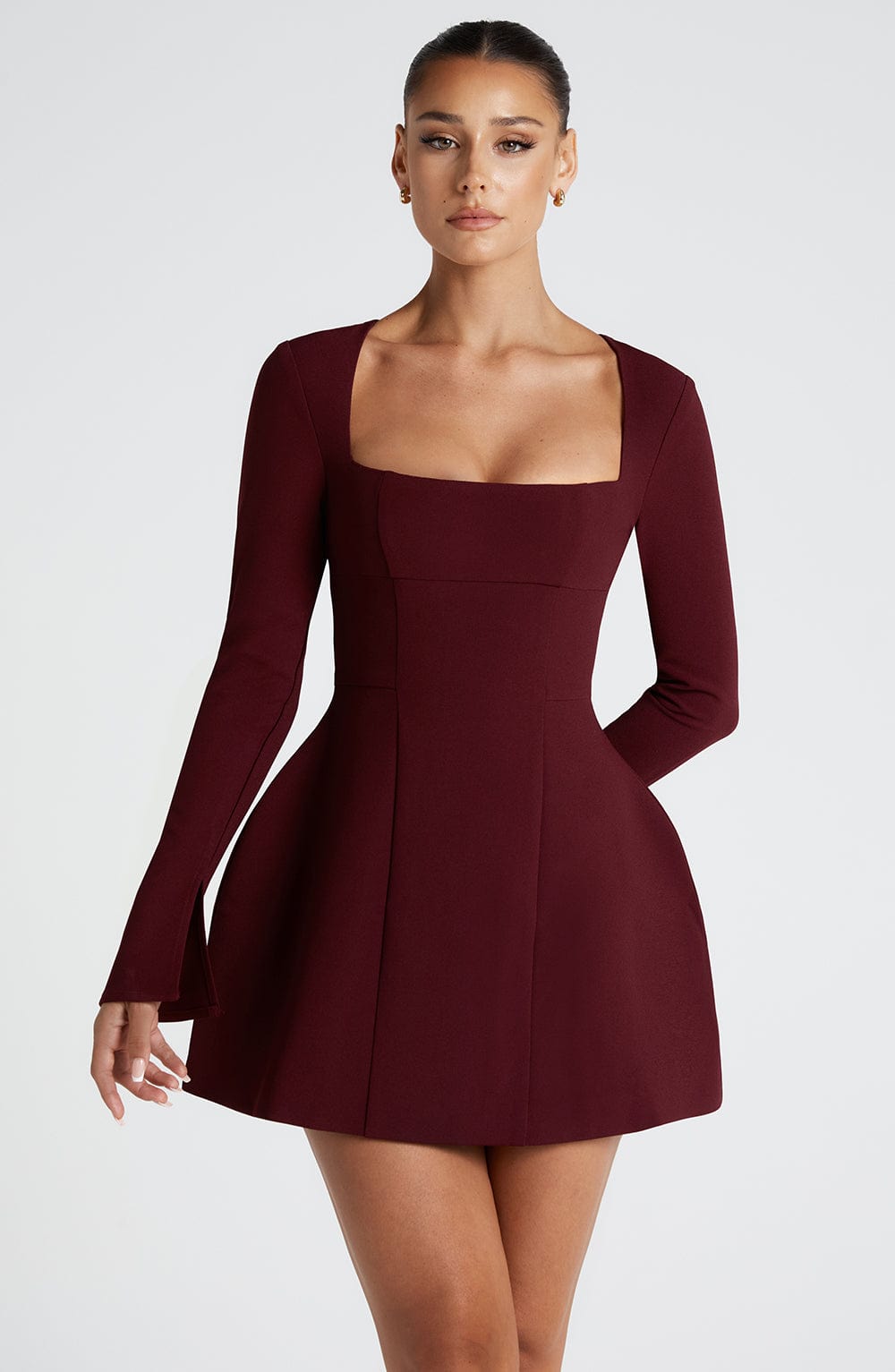 Flourenne Esmae Mini Dress in Cherry Lacquer