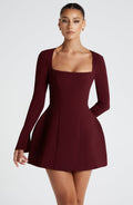 Flourenne Esmae Mini Dress in Cherry Lacquer
