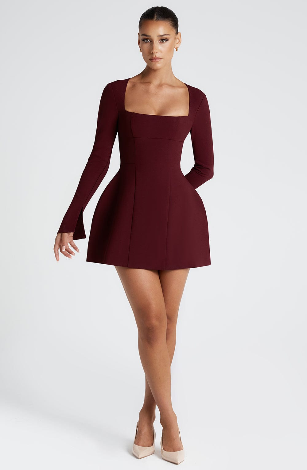 Flourenne Esmae Mini Dress in Cherry Lacquer