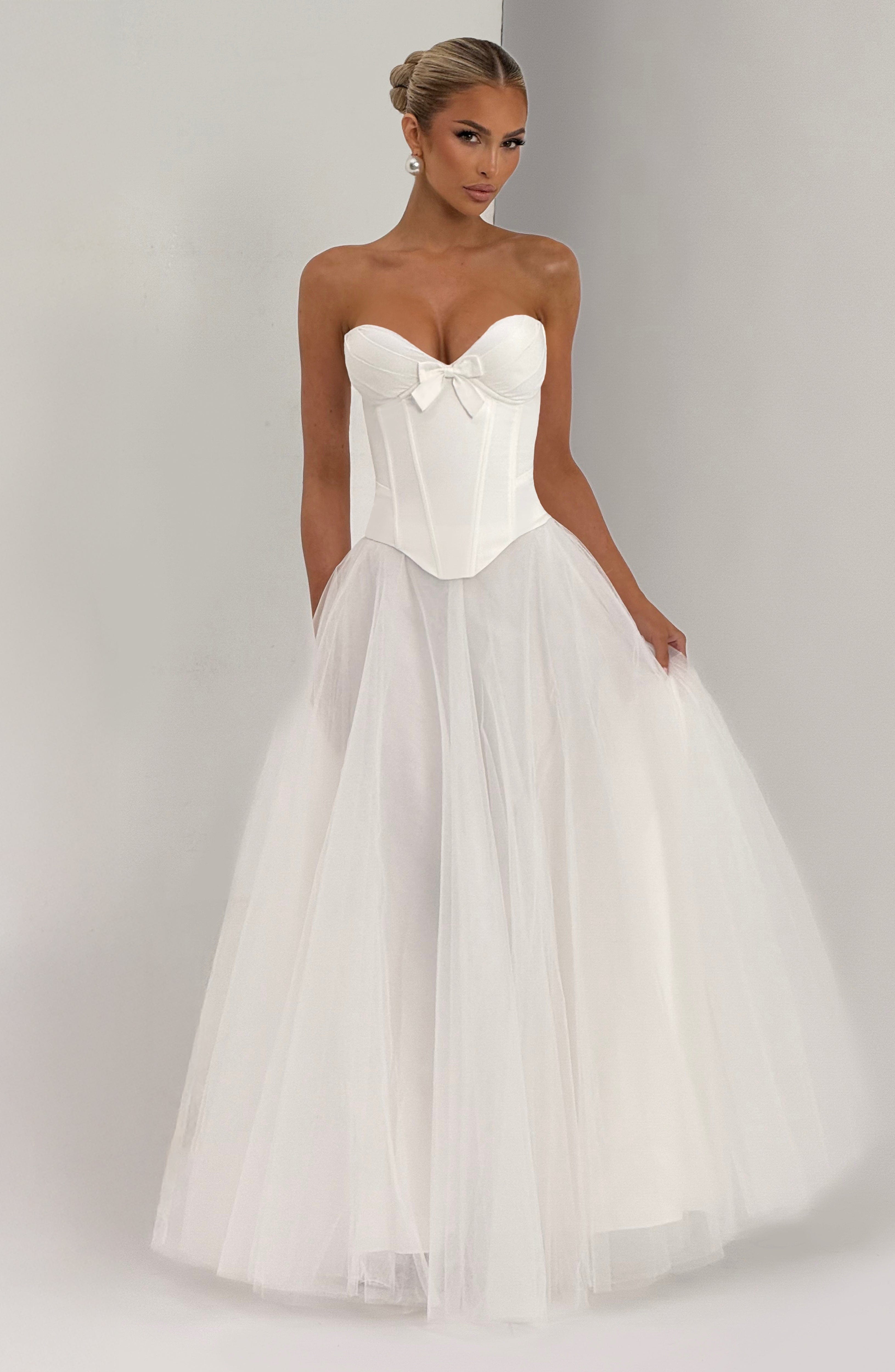 Flourenne Ethelia Maxi Skirt in Ivory