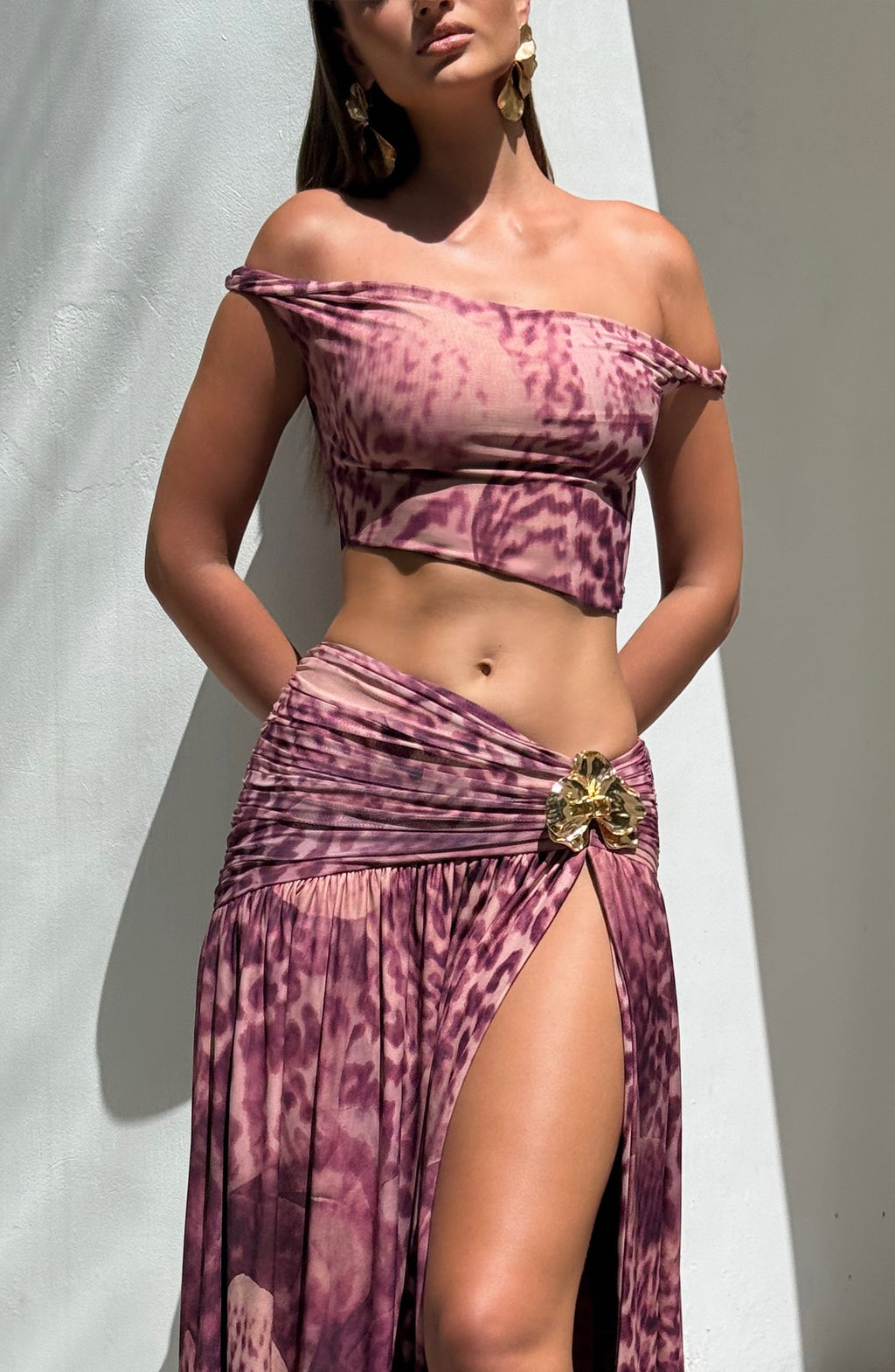 Flourenne Evana Top in Magenta Orchid Print