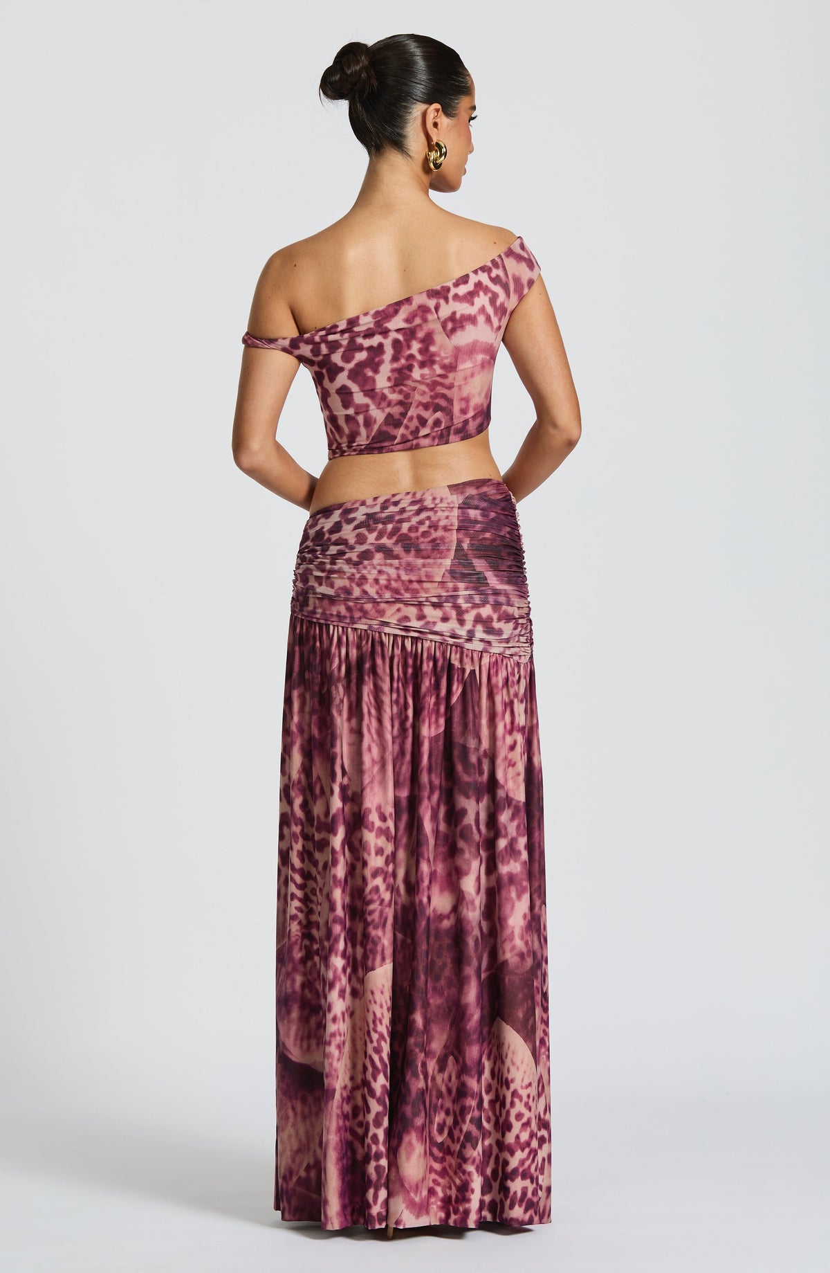 Flourenne Evana Top in Magenta Orchid Print