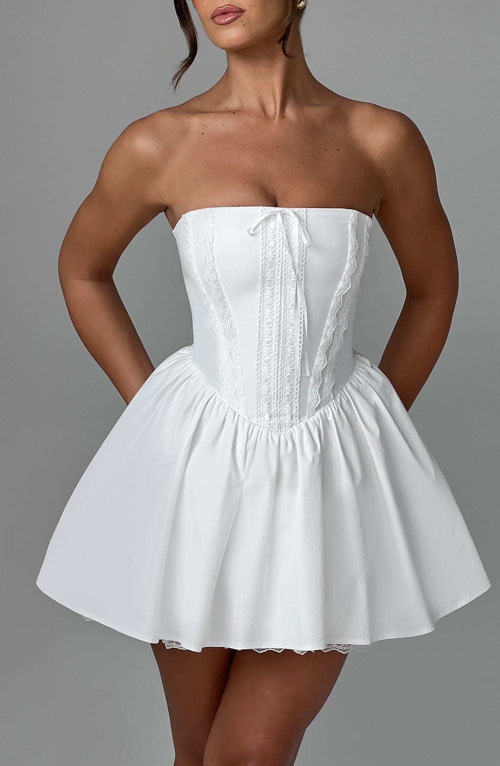 Flourenne Evienne Mini Dress in Ivory
