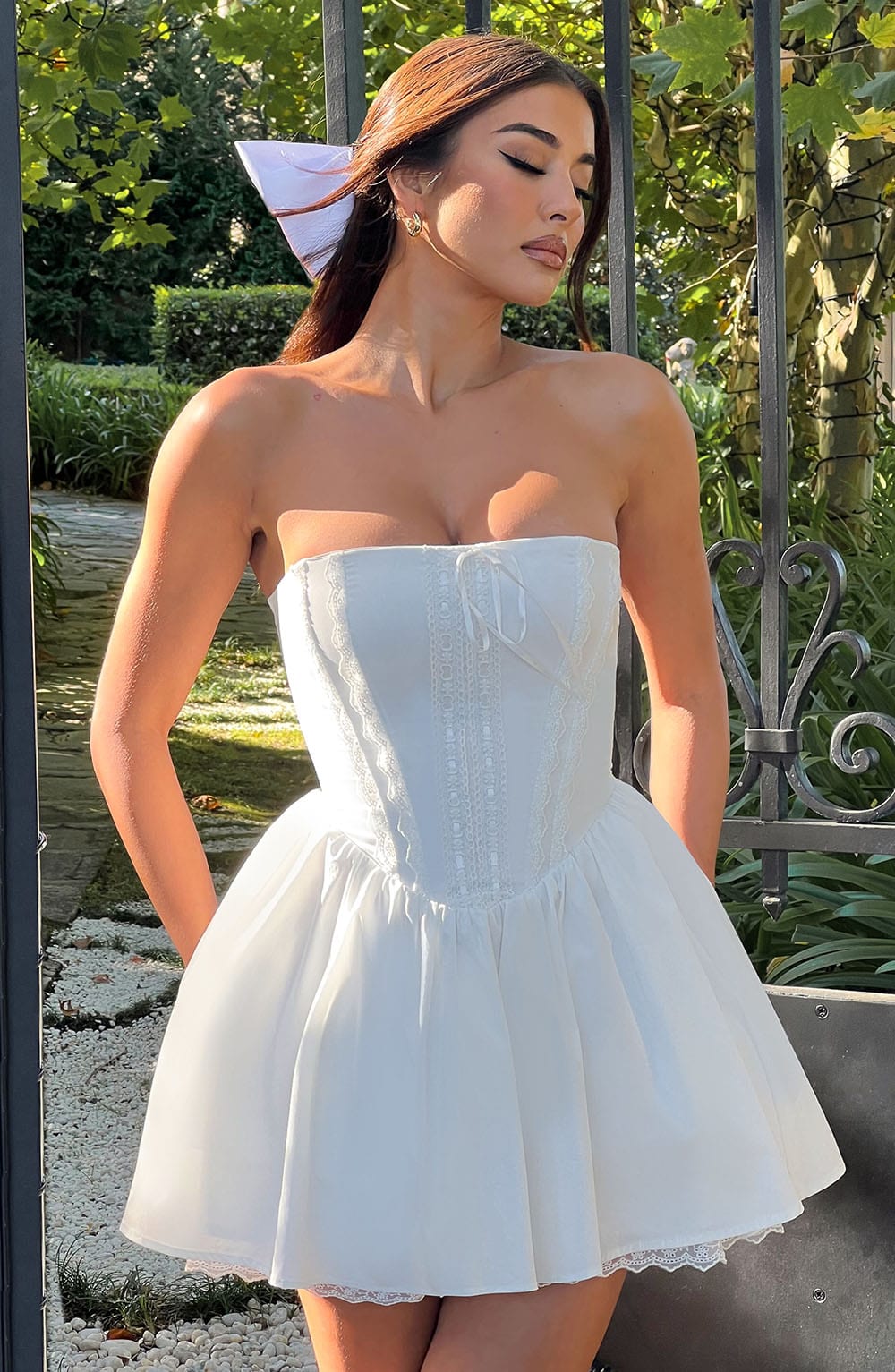 Flourenne Evienne Mini Dress in Ivory