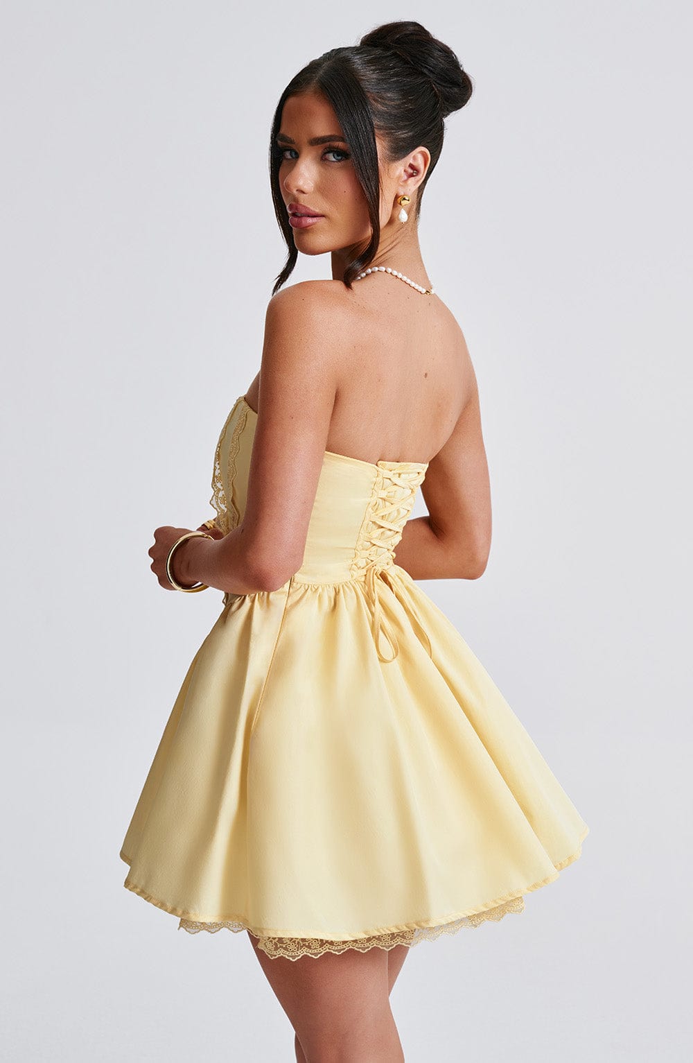 Flourenne Evienne Mini Dress in Lemon