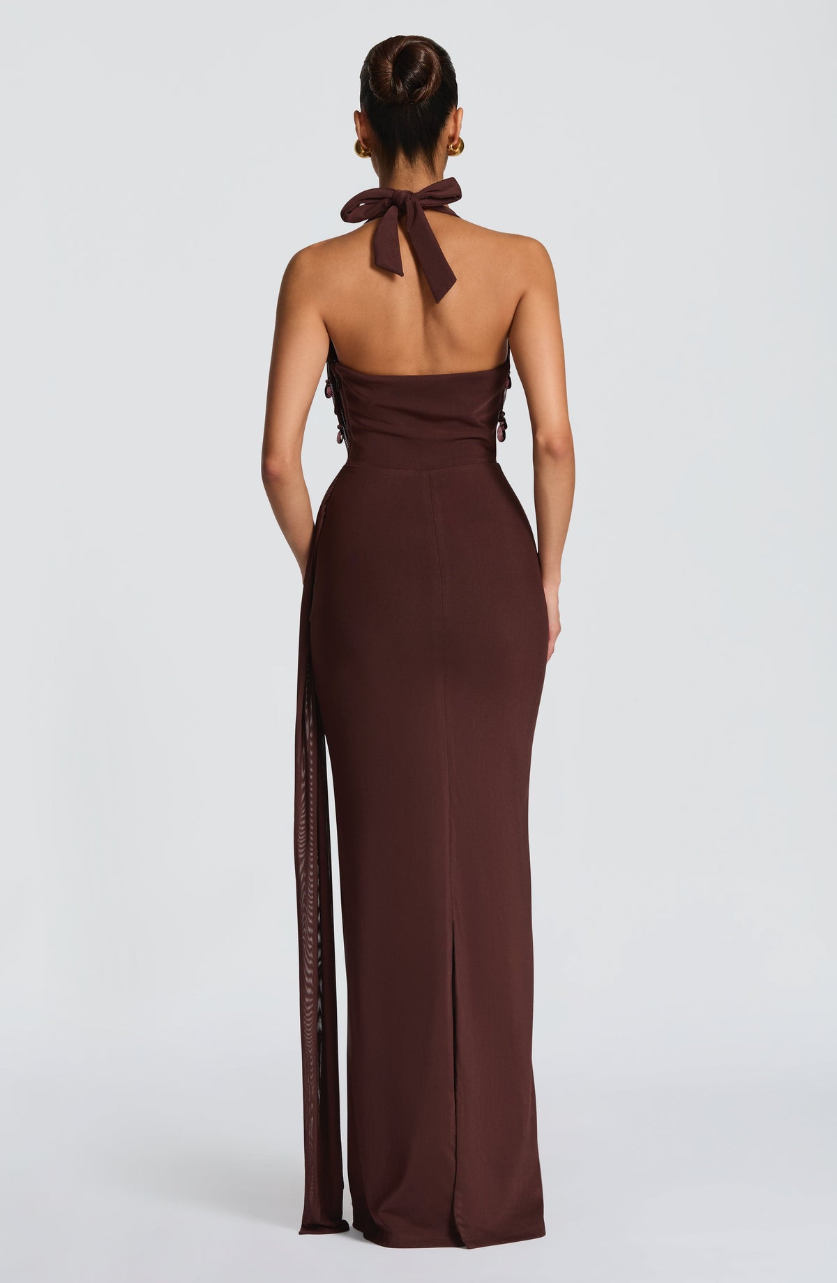 Flourenne Fabiana Maxi Dress in Plum Brown