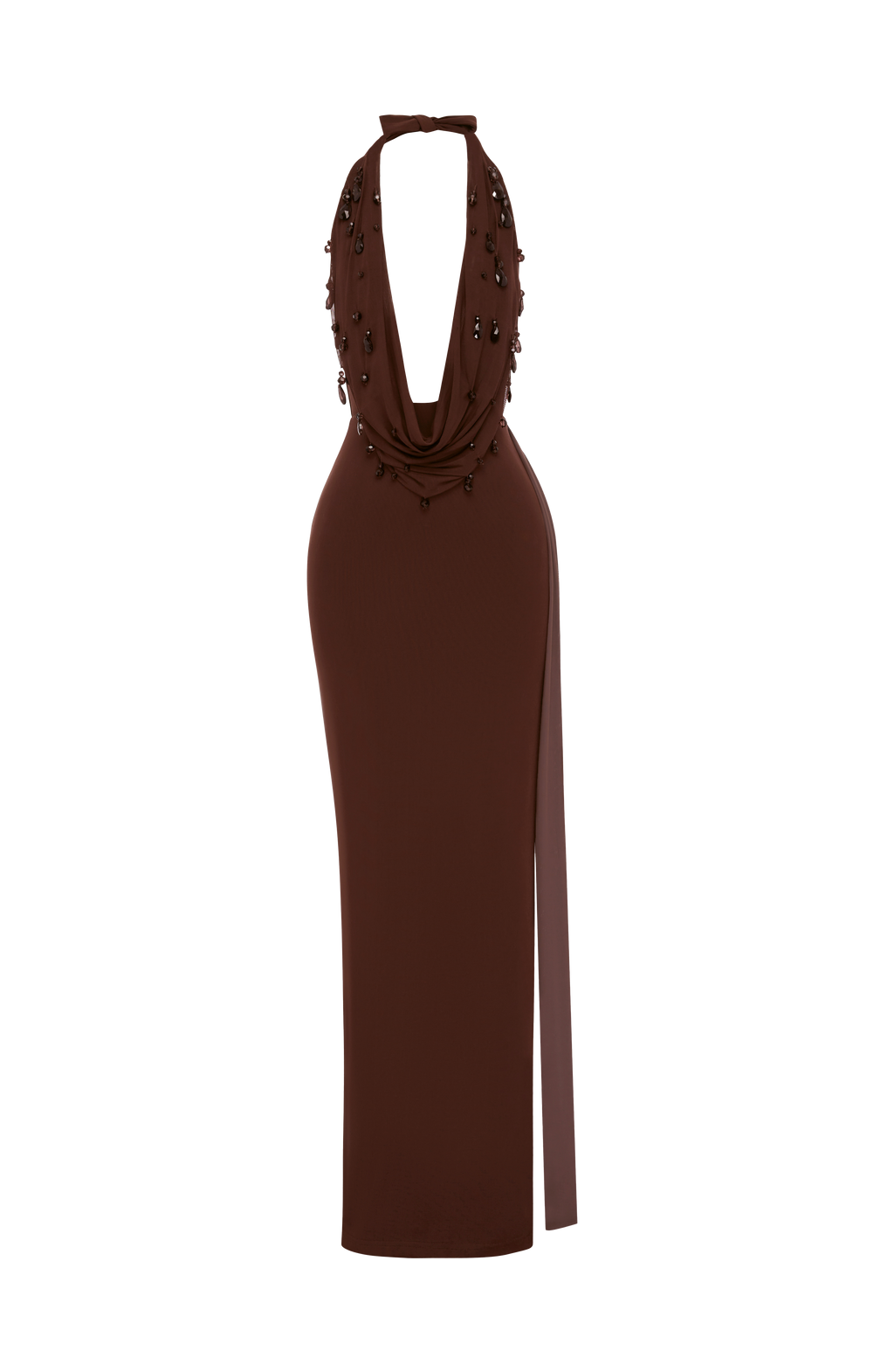 Flourenne Fabiana Maxi Dress in Plum Brown