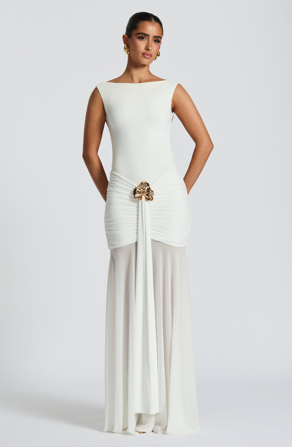 Flourenne Faelyn Maxi Skirt in White
