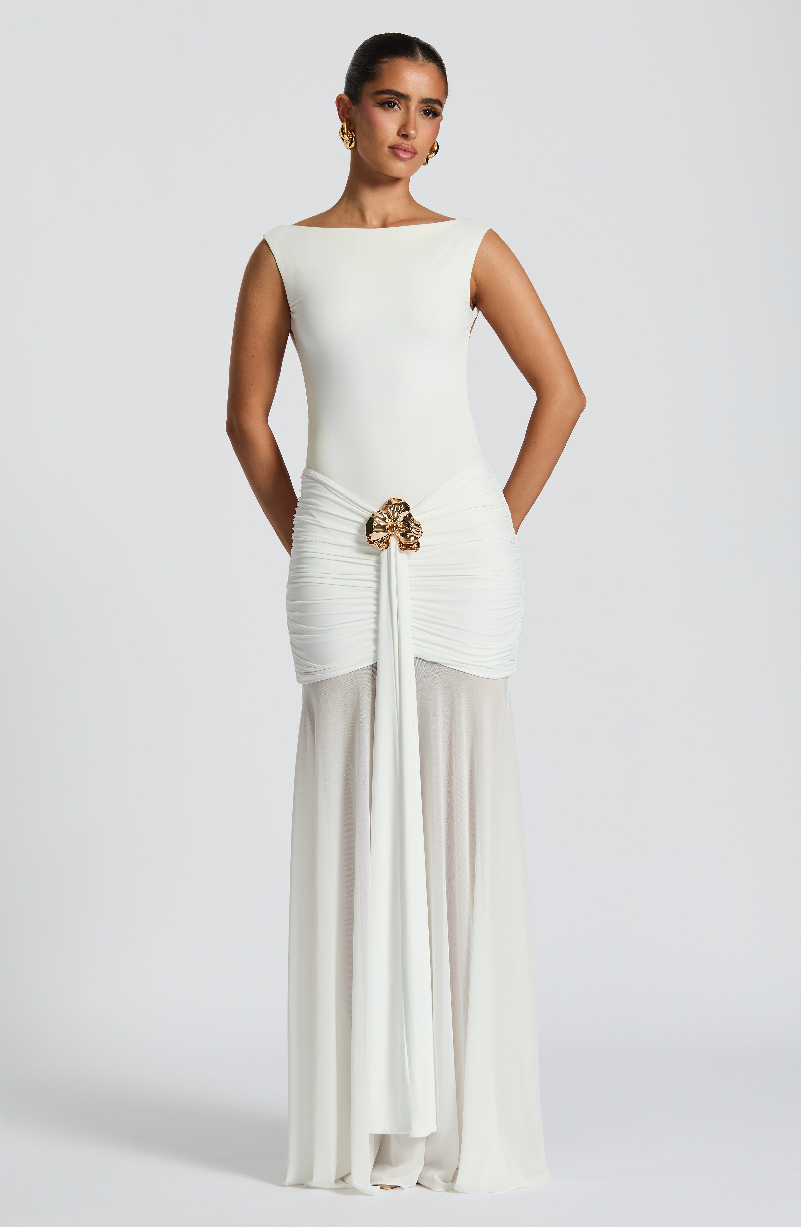 Flourenne Faelyn Maxi Skirt in White