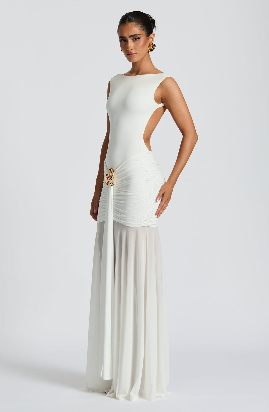 Flourenne Faelyn Maxi Skirt in White