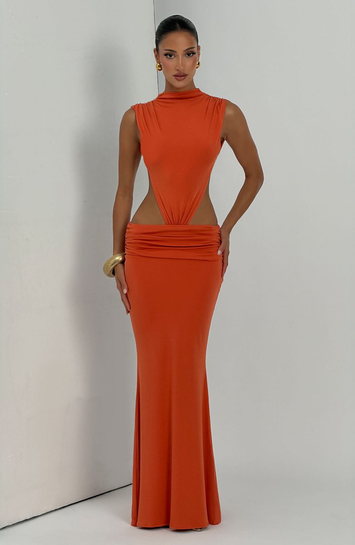 Flourenne Fenwyn Maxi Dress in Burnt Orange