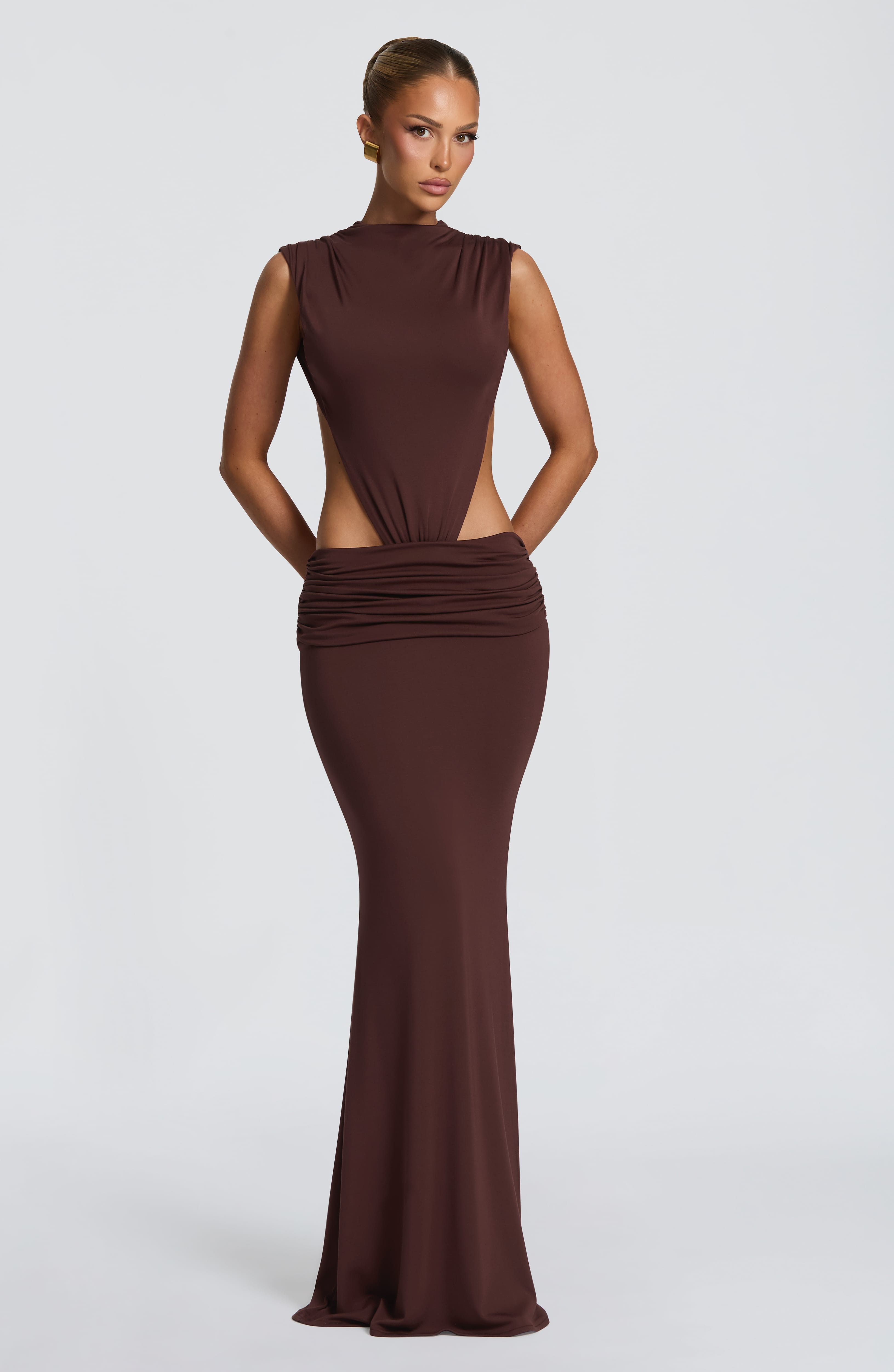 Flourenne Fenwyn Maxi Dress in Plum Brown