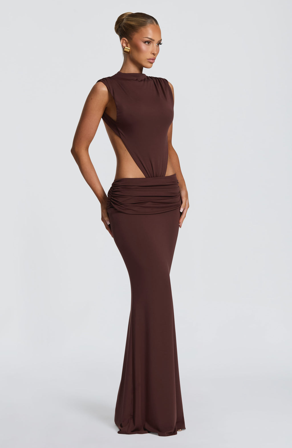Flourenne Fenwyn Maxi Dress in Plum Brown