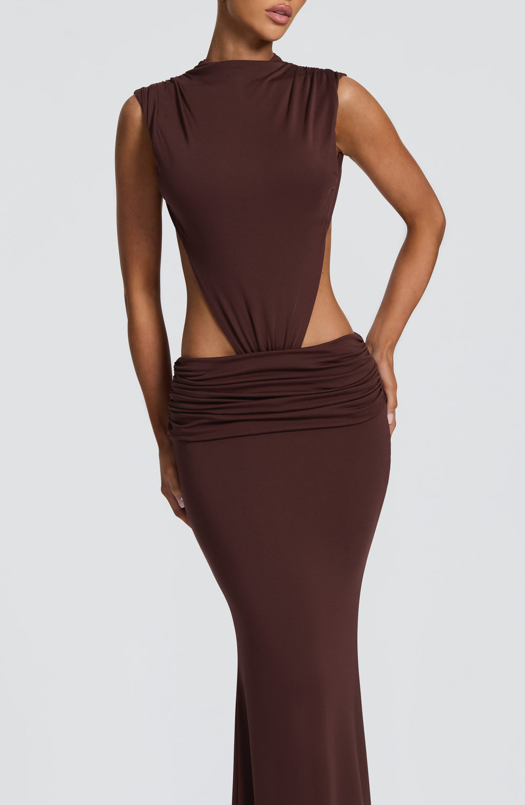 Flourenne Fenwyn Maxi Dress in Plum Brown