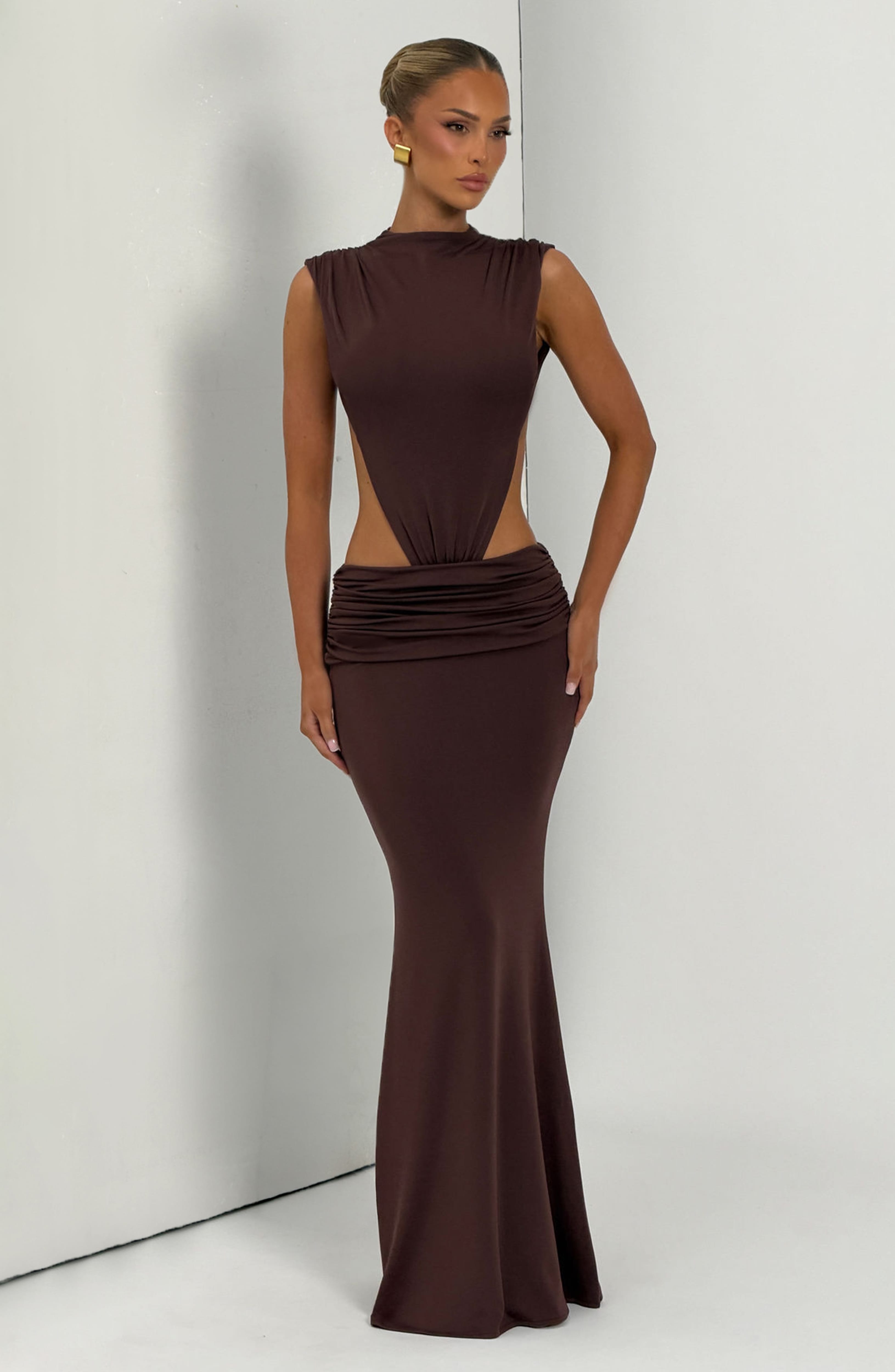 Flourenne Fenwyn Maxi Dress in Plum Brown