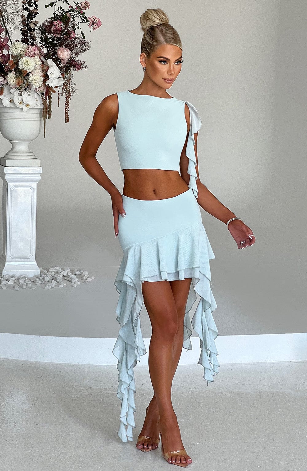 Flourenne Fernelle Mini Skirt in Mint