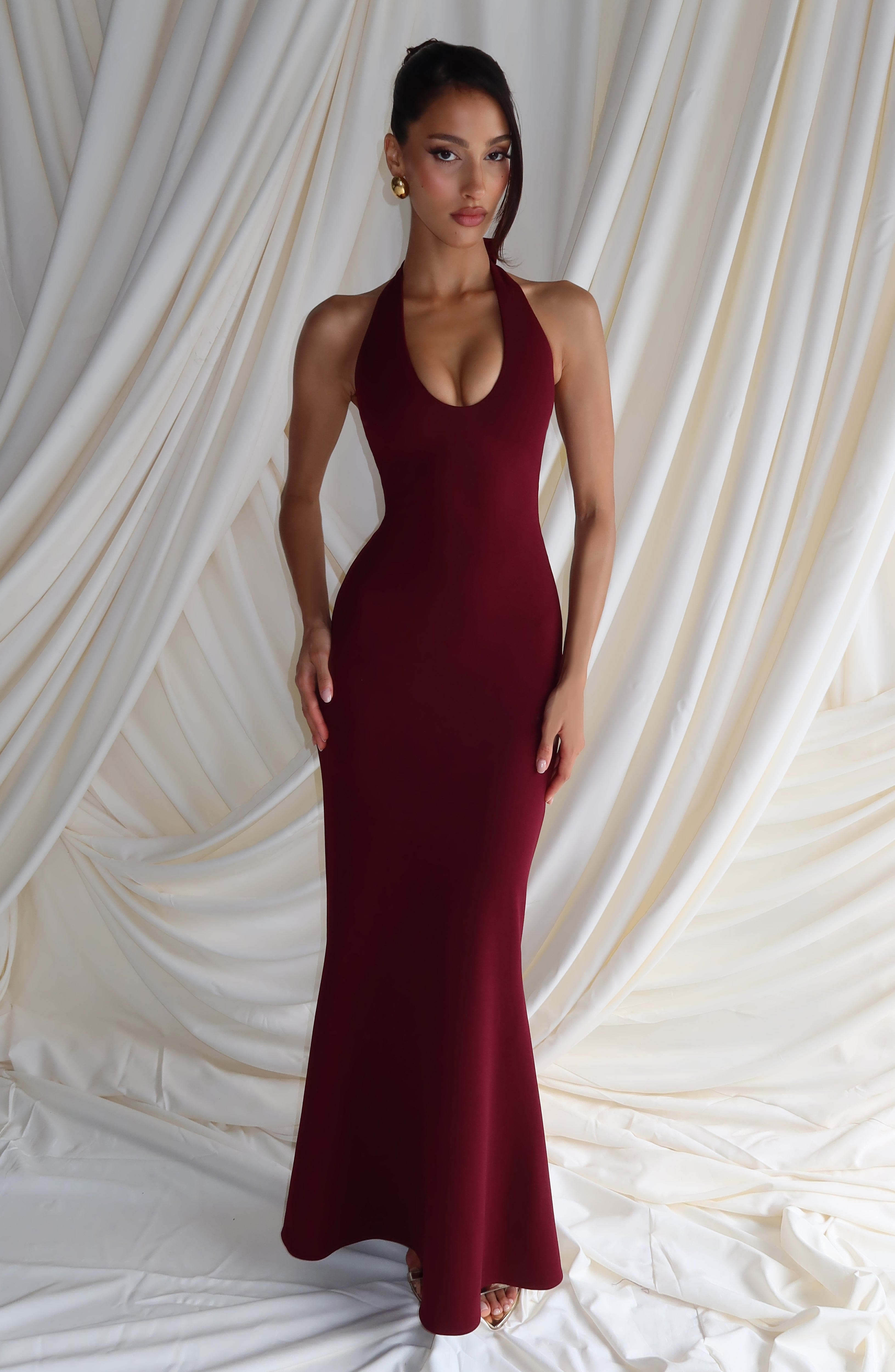 Flourenne Fernya Maxi Dress in Cherry Lacquer