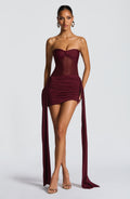 Flourenne Fionella Mini Dress in Cherry Lacquer
