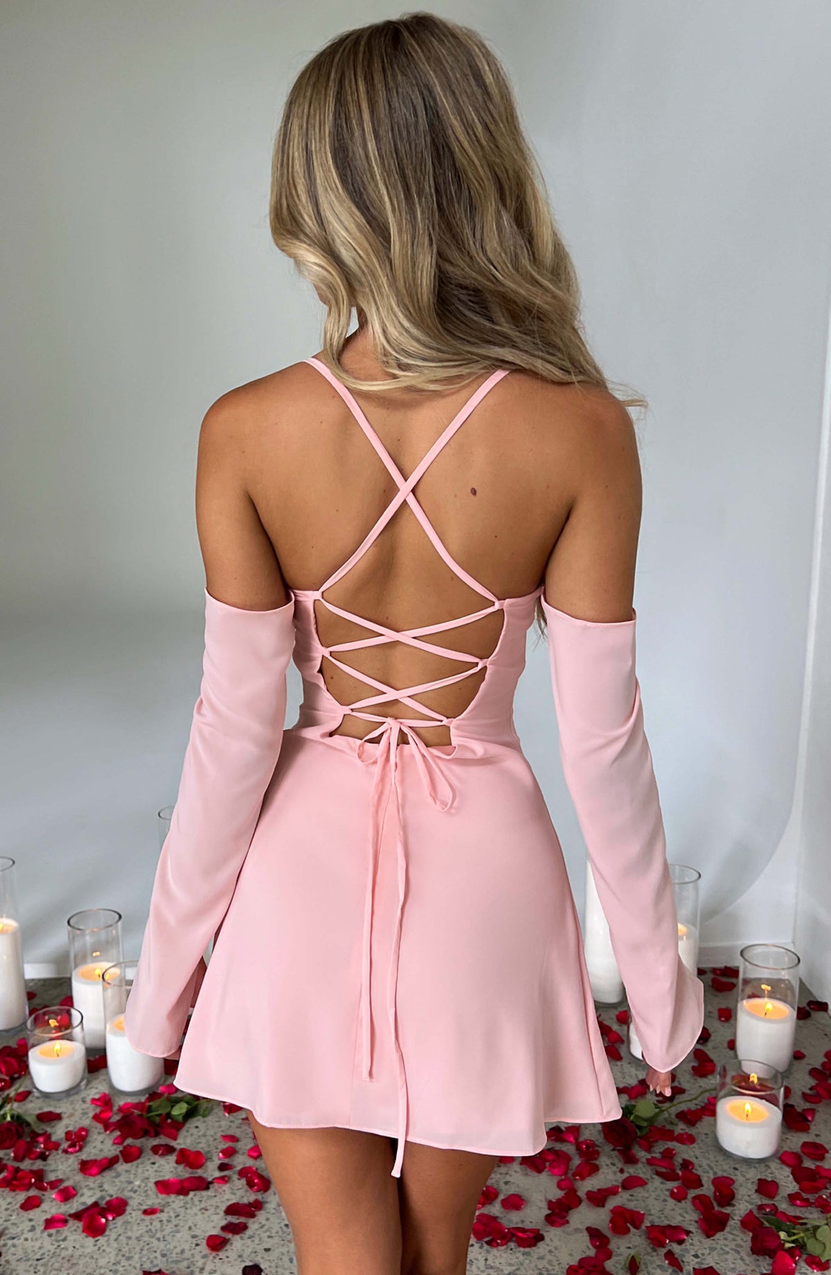 Flourenne Fionelle Mini Dress in Blush