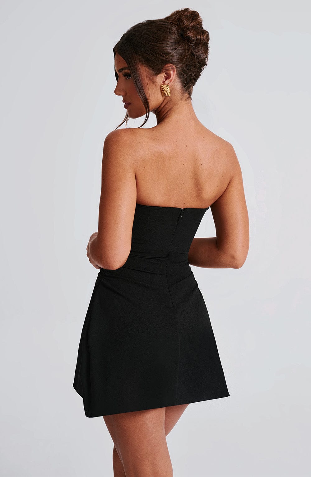 Flourenne Fleurette Mini Dress in Black