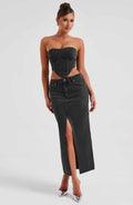 Flourenne Flora Maxi Skirt in Black