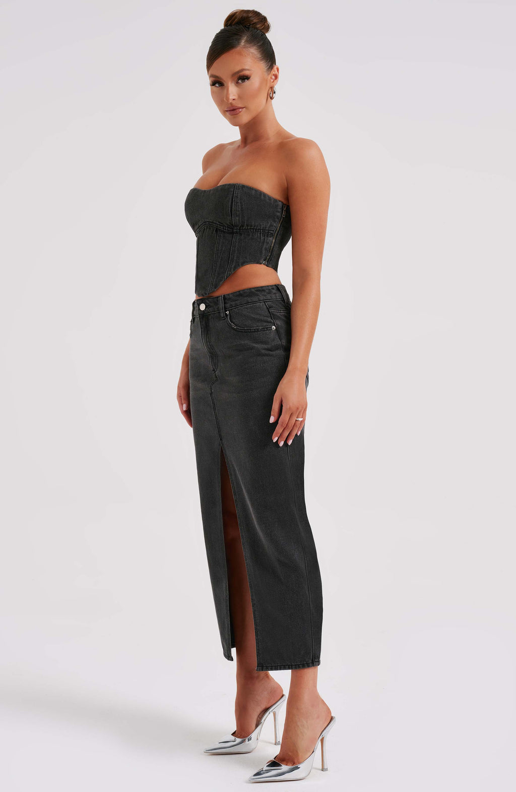 Flourenne Flora Maxi Skirt in Black
