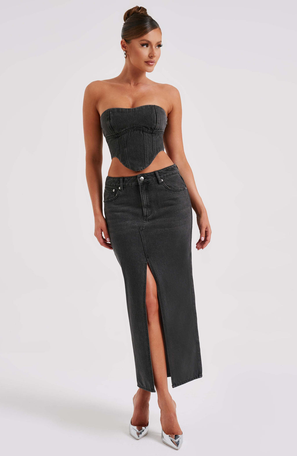 Flourenne Flora Maxi Skirt in Black