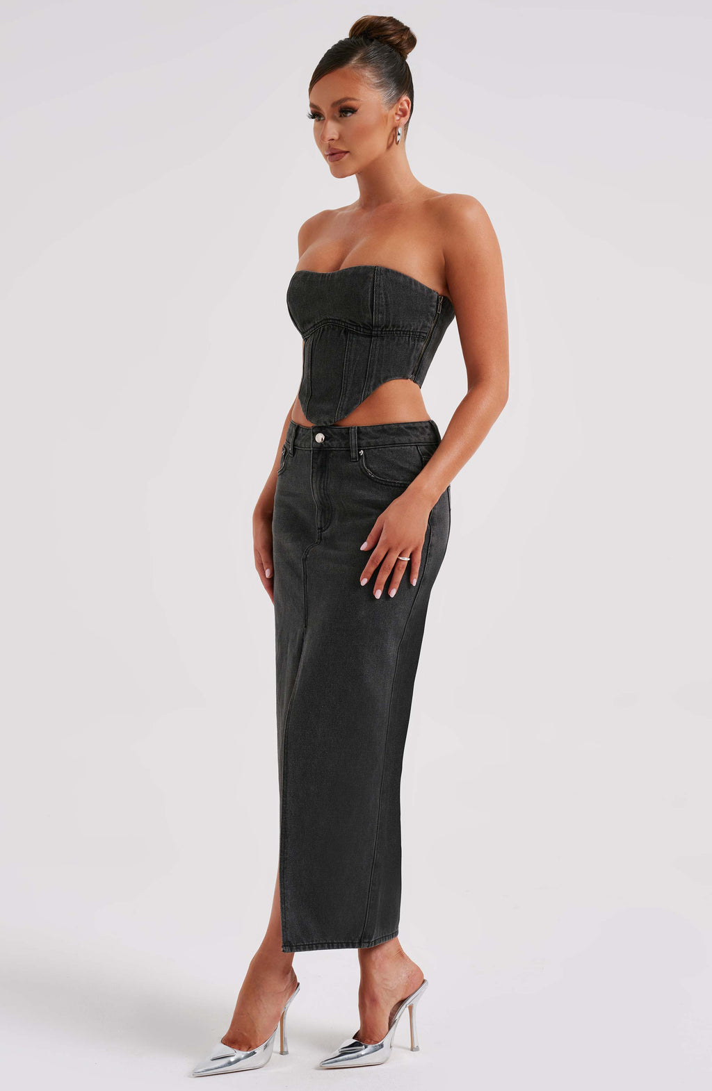 Flourenne Flora Maxi Skirt in Black