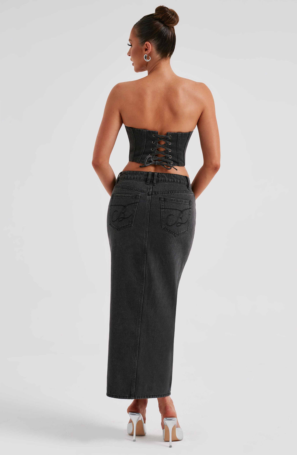 Flourenne Flora Maxi Skirt in Black