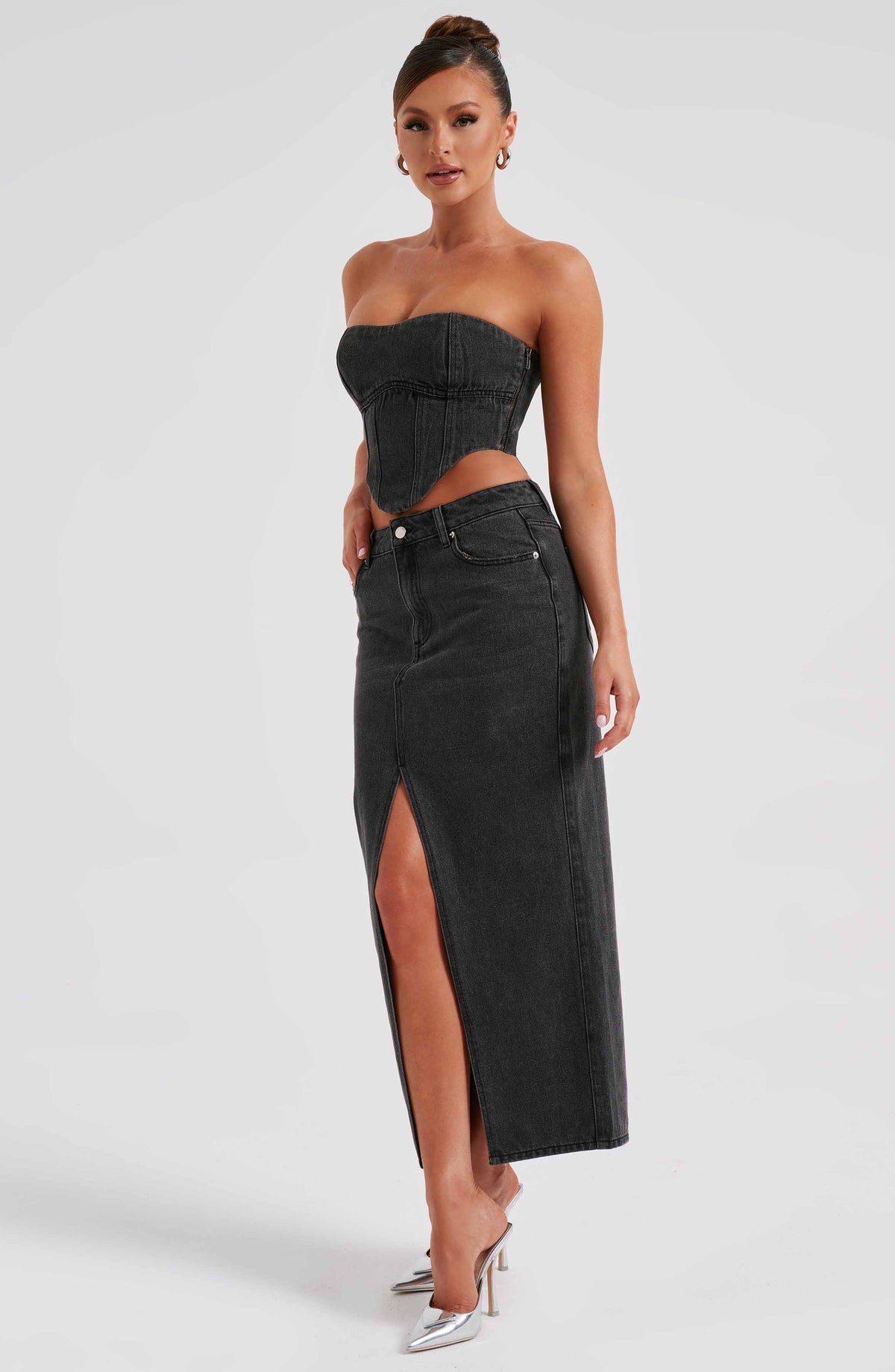 Flourenne Flora Maxi Skirt in Black