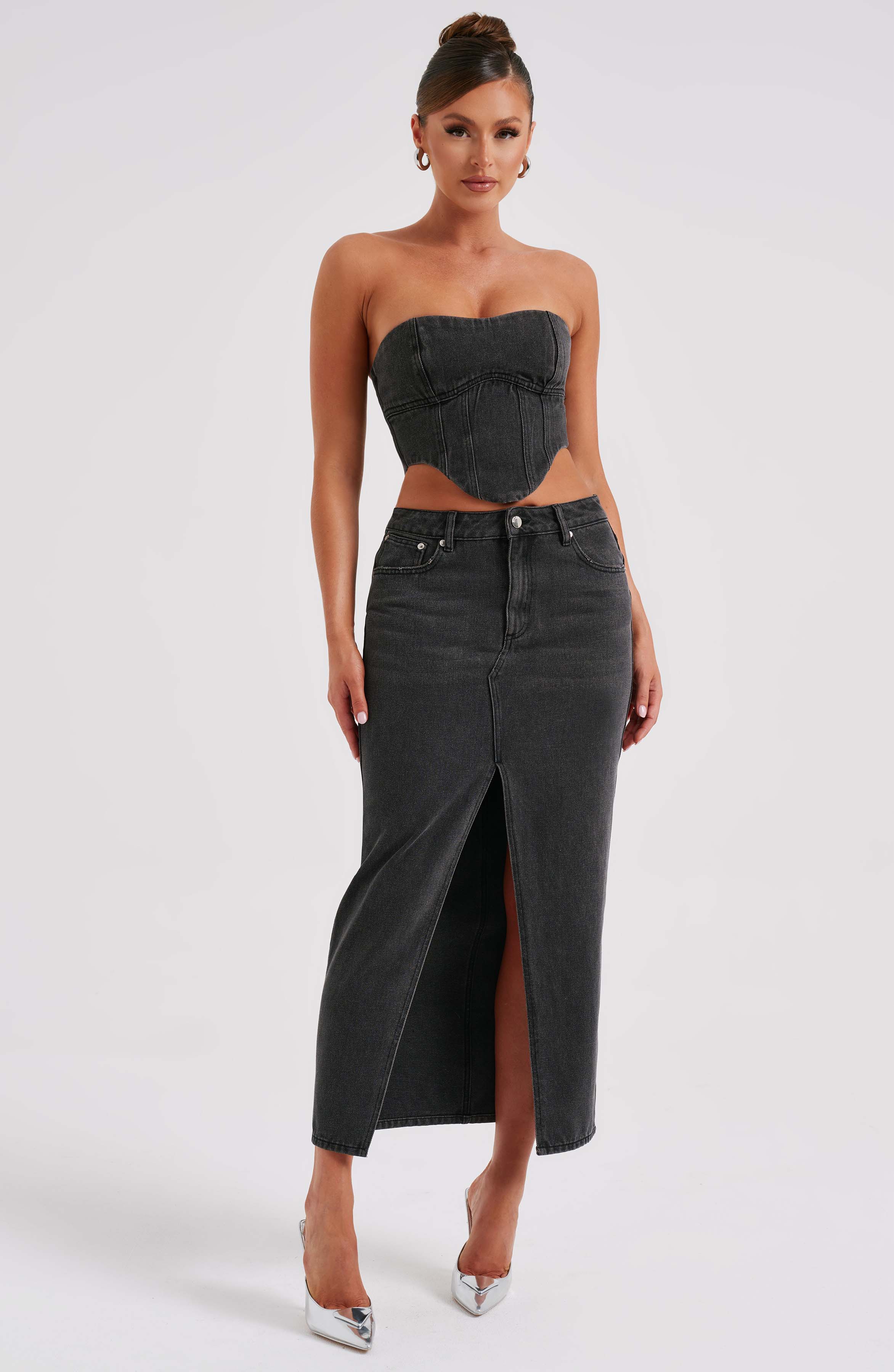 Flourenne Flora Maxi Skirt in Black