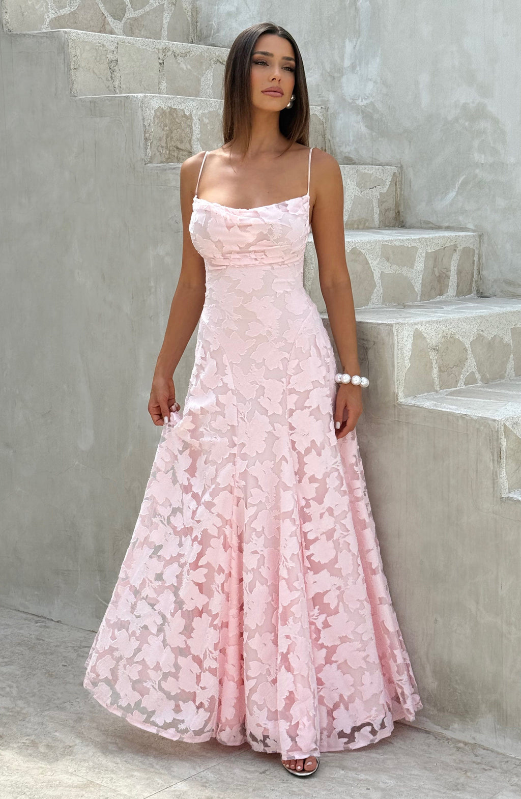Flourenne Francine Maxi Dress in Blush