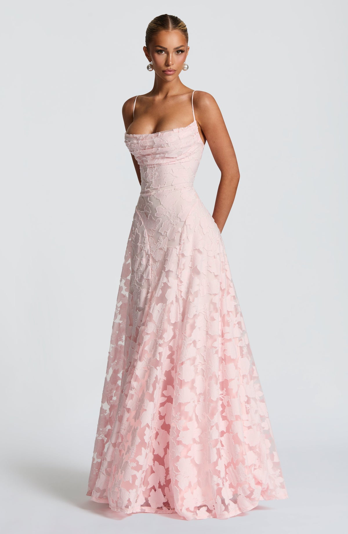 Flourenne Francine Maxi Dress in Blush