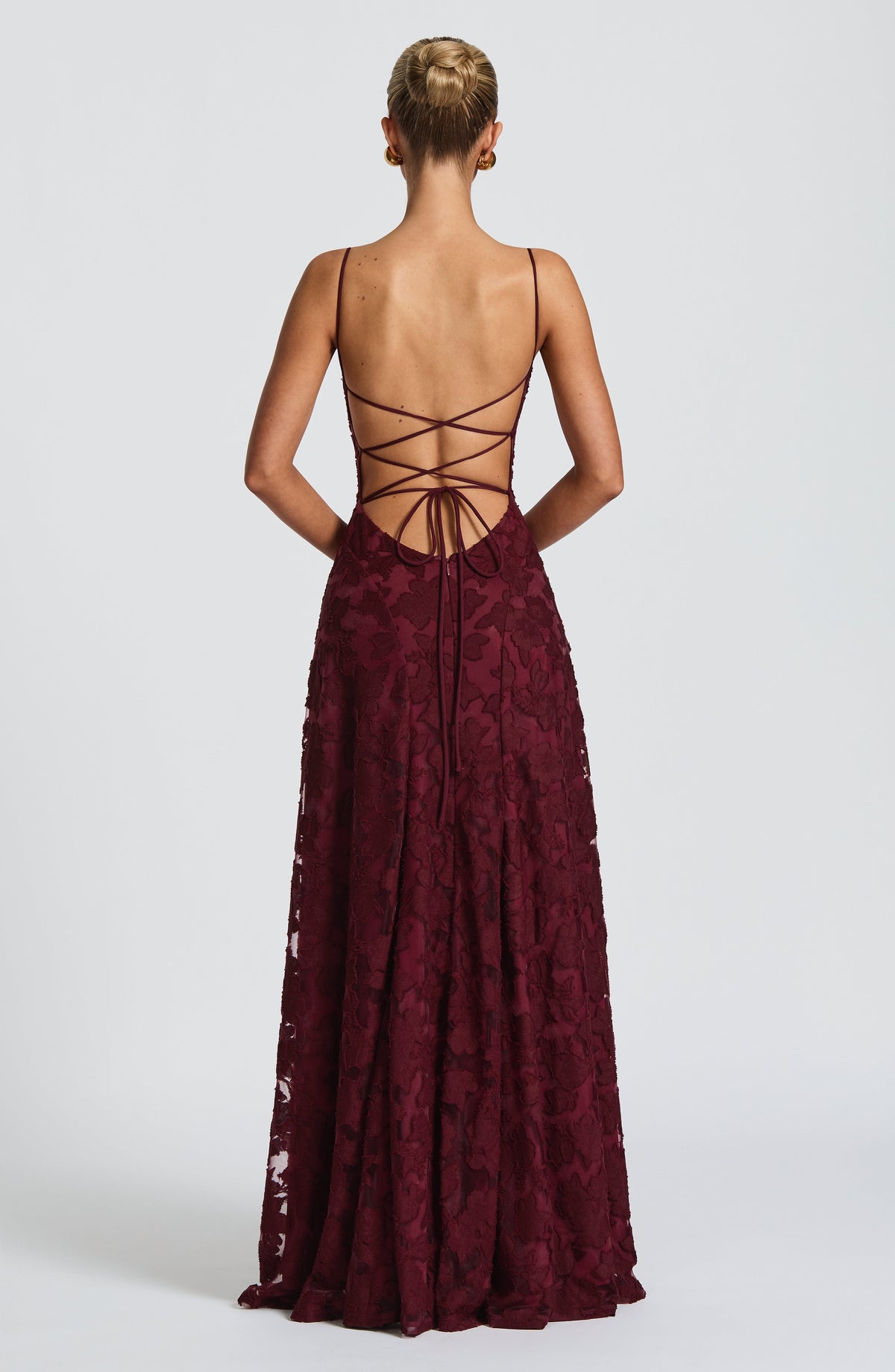 Flourenne Francine Maxi Dress in Cherry Lacquer