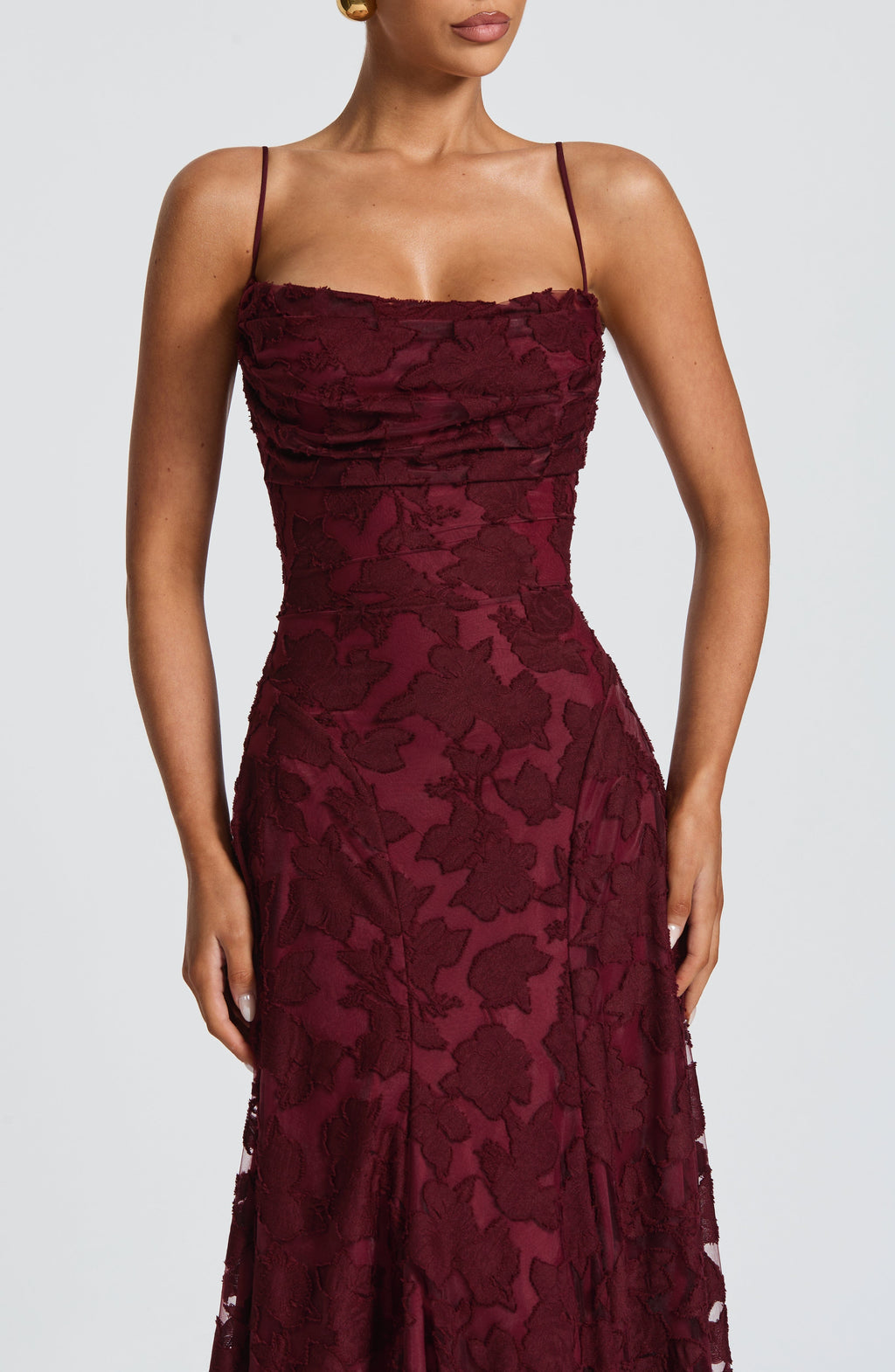 Flourenne Francine Maxi Dress in Cherry Lacquer