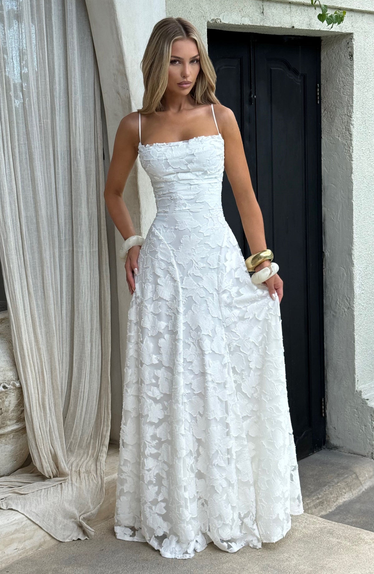 Flourenne Francine Maxi Dress in Ivory