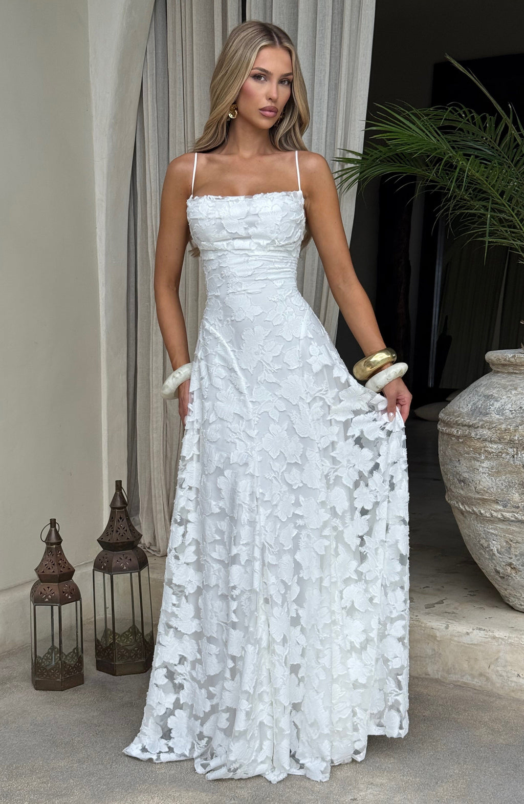 Flourenne Francine Maxi Dress in Ivory
