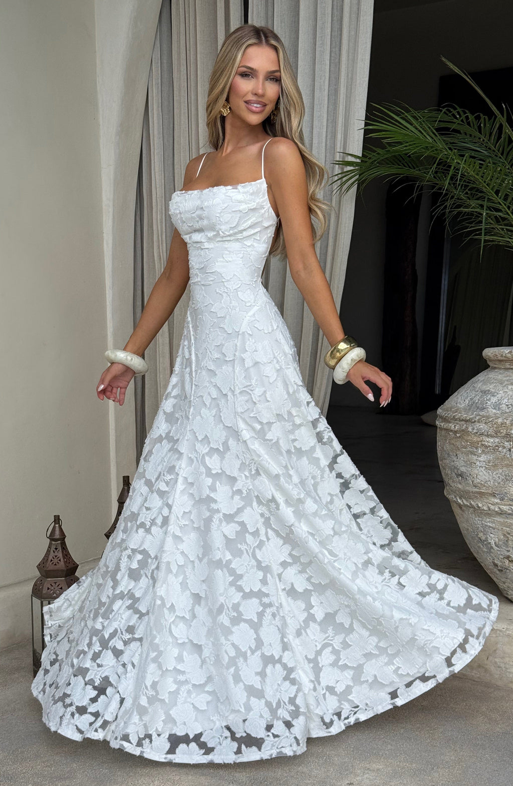 Flourenne Francine Maxi Dress in Ivory