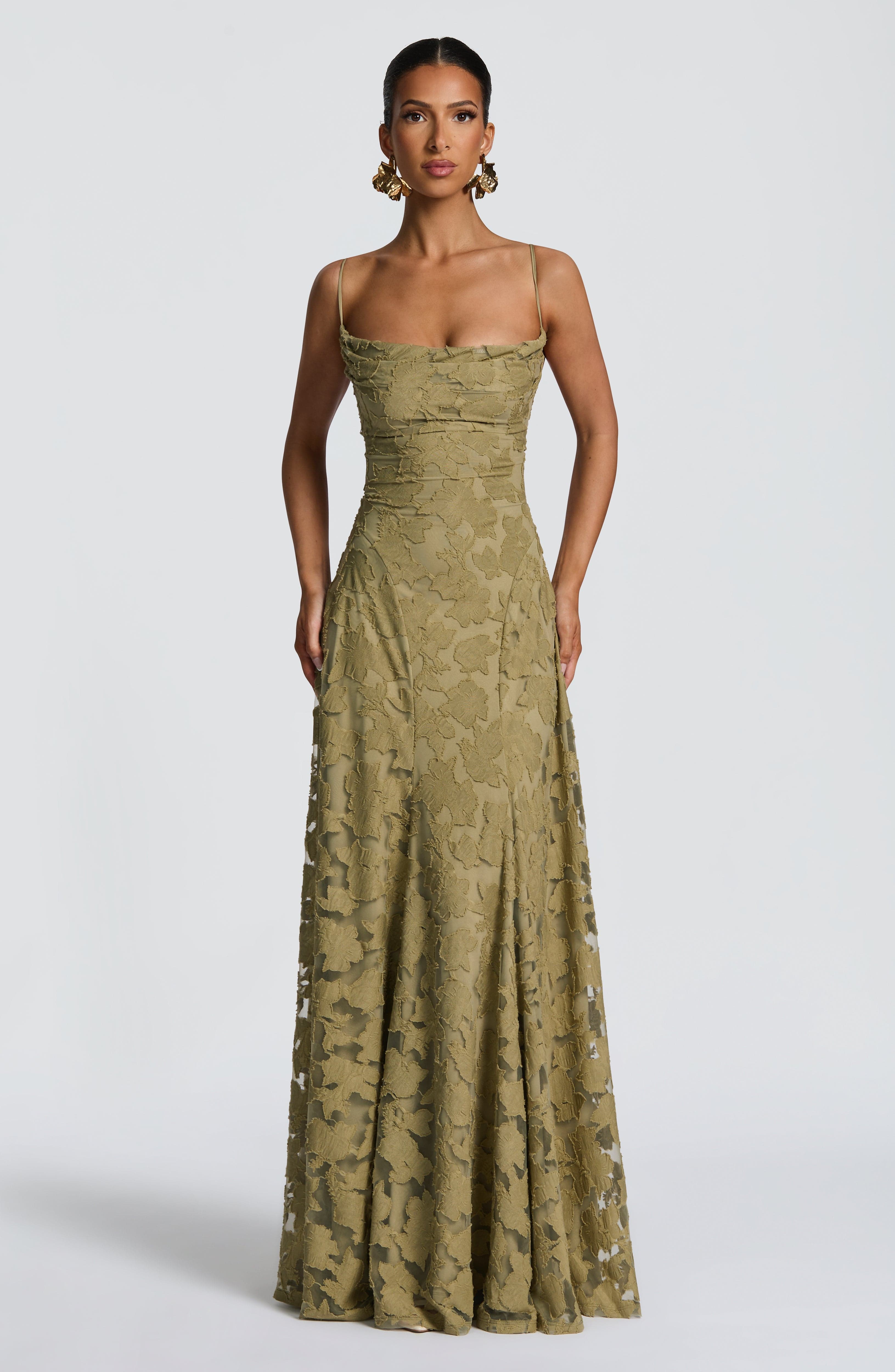 Flourenne Francine Maxi Dress in Sage