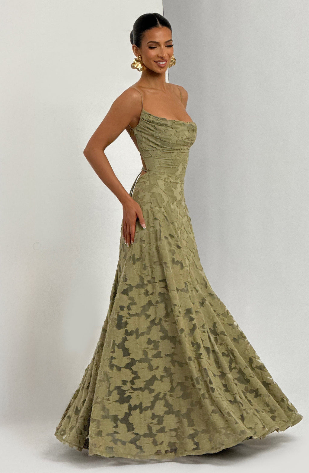Flourenne Francine Maxi Dress in Sage