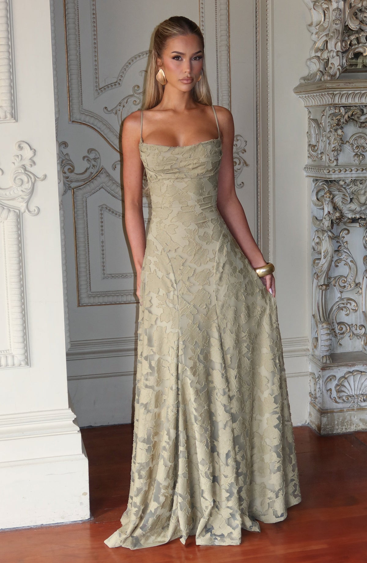 Flourenne Francine Maxi Dress in Sage
