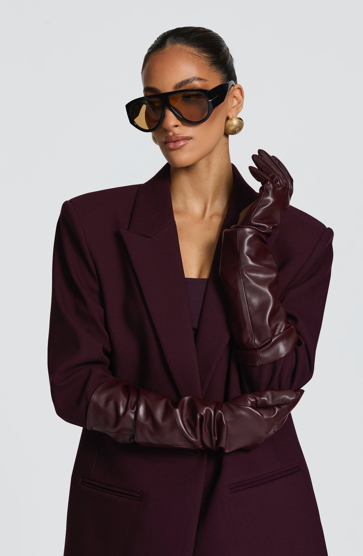 Flourenne Frannie Gloves in Plum
